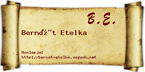 Bernát Etelka névjegykártya