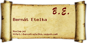 Bernát Etelka névjegykártya